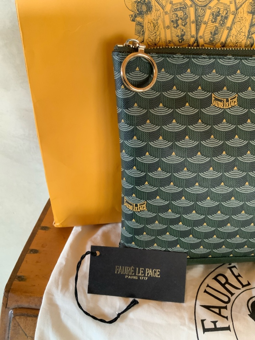 SALE🌟Faure Le Page Pouchette Zip 29 Green🌿🌷 - Picture 3 of 16